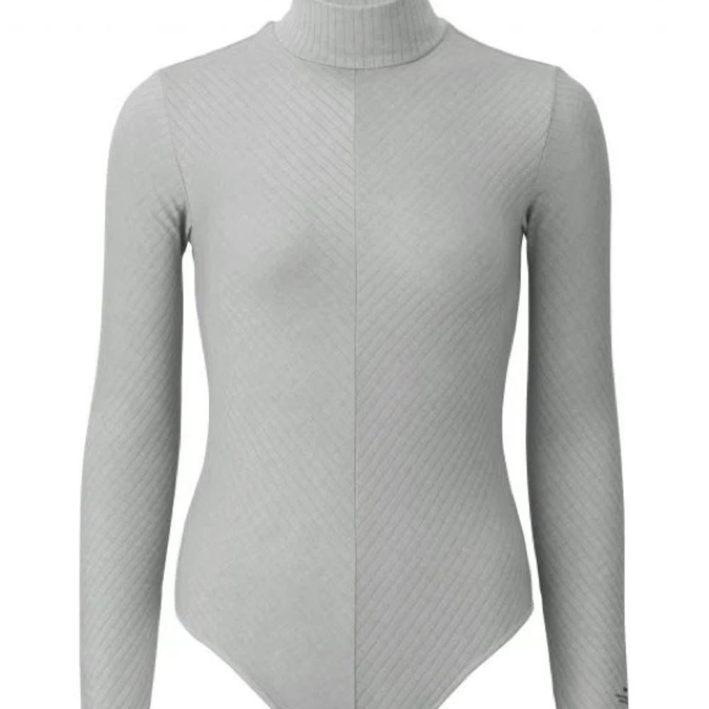 Alexander Wang for Uniqlo Gray Ribbed Turtleneck Bodysuit